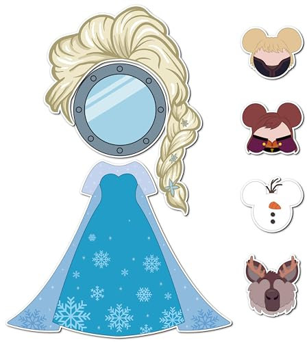 BOpusail 7Pcs Princess Mouse Cruise Door Magnets Birthday Cruises Entrance Decor Deer Snowman Refrigerator Magnet Sticker Waterproof Magnetic Decals for Holiday Carnival Ship Cabin Collectible Decor