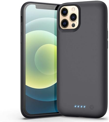 Cover Batteria per iPhone 12/12 PRO (6,1), 6800mAh Cover Ricaricabile Custodia Batteria Cover Caricabatterie Portatile Battery Case, Batteria Ricaricabile Estesa per iPhone 12/12 PRO