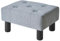 YMYNY Kleine Fußbank, Fußbank Rechteckiger aus Leinen, Sitzhocker, Fußbank für Wohnzimmer, Pouf Couch Hocker, Ottoman Fußstütze für Eingang 40×30.5×22.5CM Blaugrau HBD039L