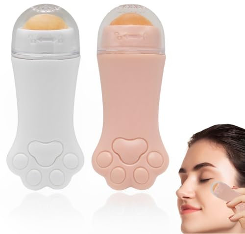 EYVRPAU 2 pcs Ölabsorbierendes vulkanisches Gesicht,Ölabsorbierender vulkanischer Gesichts-Roller aus natürlichem Vulkanstein,Face Roller Ölabsorbierender (Schwarz)