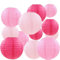 CC wonderland zone Lanterne en Papier Rose Décoration,Lot de 12 Lanternes Rondes en Papier pour Mariage, Anniversaire, Fête Prénatale, Mariage, Décoration de Jardin