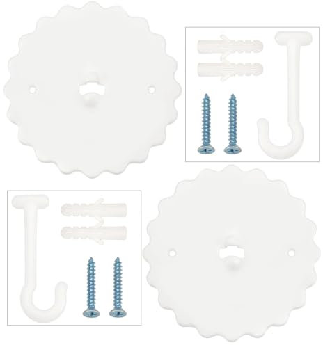 XUKZIMA 2 Pcs Ceiling Mosquito Net Hooks, Bunk Bed Hanger Hook Super Glue Dome Mosquito Net Hooks with Base Screws Ceiling Hook for Hanging Light Canopy Mosquito Net Nail-Free Bedding Accessories