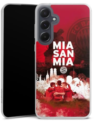 Slim Case kompatibel mit Samsung Galaxy A 55 5G Silikon Handyhülle transparent Hülle extra dünn FCB Mia San Mia FC Bayern München
