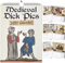 Medieval Dick Pics 2025 Kalender, schüchterner mittelalterlicher illustrierter Kalender, Prank Medieval Dick Pic Art Wandkalender, lustiger Bare Medieval Art 12-Monats-Wandkalender