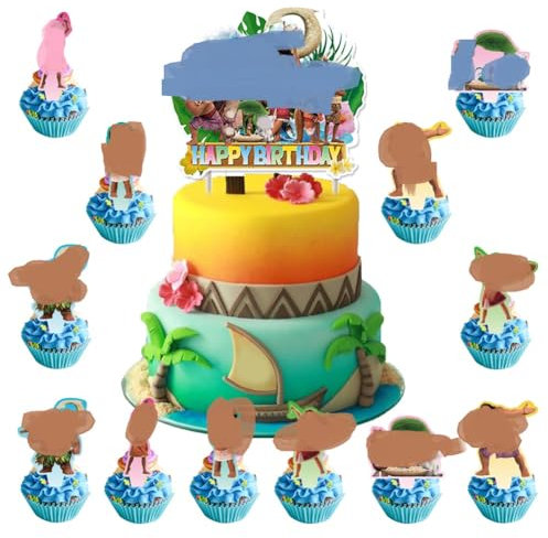 BZQCPLX Mooana Cake Decoration,Mooana Ocean Themed Party Supplies,Cartoon Cupcake Decoration, Mooana Children's Birthday Party Cake Decoration