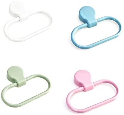 Self Adhesive Swing Towel Ring Holder for Bathroom Door Black Hooks with Sucker Mount Towel Hook for Dishcloth and Rag
