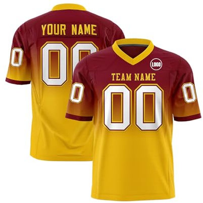 Generisch Personalisierte Football Trikot Uniformen,Personalisierte American Football Trikot für Herren,Custom Football Jersey mit Name Nummer Logo Kinder Erwachsene Spieltrikots Atmungsaktiv,Wine