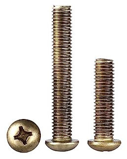 Nodrest 3/4/10pcs M2 M2.5 M3 M4 M5 M6 Brass Cross Round Head Screw Copper Pan Head Screw Bolt(10mm,M3-10pcs)