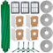 Kits de accesorios para iRobot Roomba Plus 505 Combo/405 Combo Robot Partes de repuesto para aspiradora, 1 cepillo principal, 3 filtros, 4 toallitas, 4 cepillos laterales, 4 bolsas de polvo