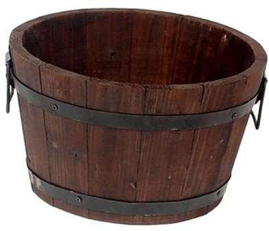 Qianly Cubo de Madera para Plantas, Funcional en Cocina Y áreas Exteriores, Redondo