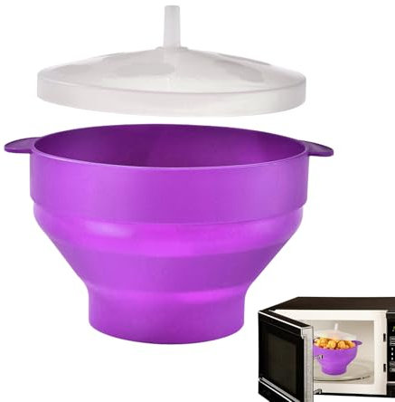 Bol à popcorn pour micro-ondes – Résistant à la chaleur – Bol à popcorn pour micro-ondes | Récipient pour machine à popcorn micro-ondes avec couvercle inclus, passe au lave-vaisselle, accessoire de