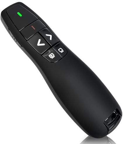 UIHRLM Presentation Clicker Remote, 2.4 GHz Wireless Presentation Remote Clicker with 6 Buttons for PowerPoint, Whiteboard Clicker Pointer Remote Control Slide Advancer for Computer, Laptop