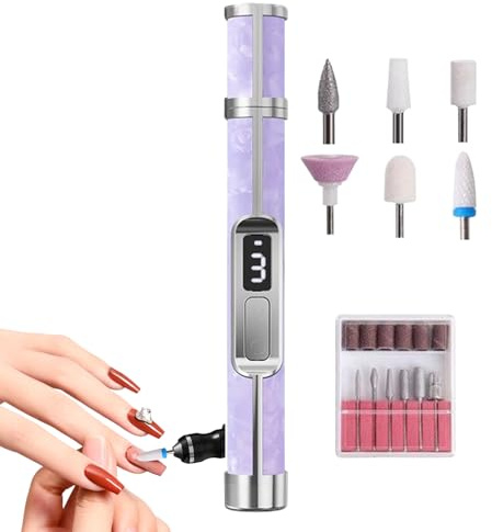 Cordless Nail Drill Portable Digital Display Pedicure Tools | Small Gel Nail Remover Machine for Trimming Shaping Fingernail Thick Cuticle Manicure Home Salon Beginners