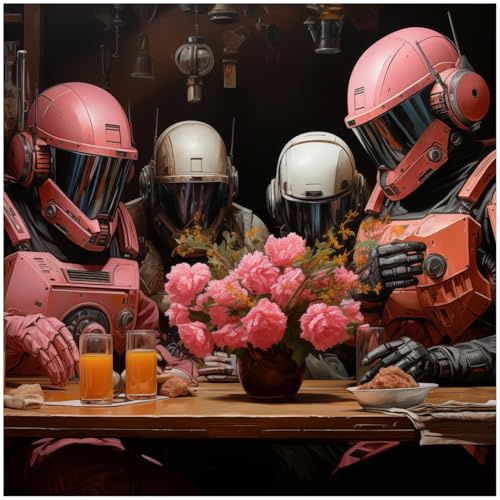 Wallario Memoboard aus Glas mit Motiv, Magnet-Tafel in 50 x 50 cm in Premium Qualität Astronauten beim Frühstück