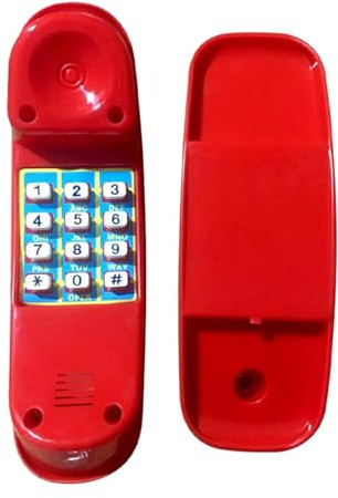 TTETTZ Altalena da Parco Giochi, Telefono, Accessori per Altalena da Esterno, Casetta Sull'albero, Telefono con Tasti Numerici Giocattolo per Regalo Educ, Rosso