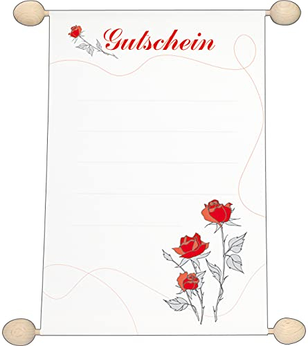 RNKVERLAG 28707 - Gutschein Idee & Stil „Gutschein“ neutral mit Rose, DIN A5, 1 Stück