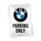 Nostalgic-Art Retro Blechpostkarte, 10 x 14 cm, BMW – Parking Only White – Geschenk-Idee für BMW Accessoires Fans, Original Lizenzprodukt (OLP), Postkarte aus Metall, Mini-Blechschild als Grußkarte