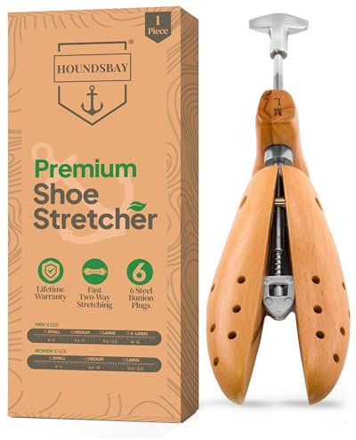 HOUNDSBAY Bulldog Heavy-Duty Shoe Stretcher | Loosens Tight Shoes with Strong Wood & Metal Construction MXL UK13.5-16/EU47-49
