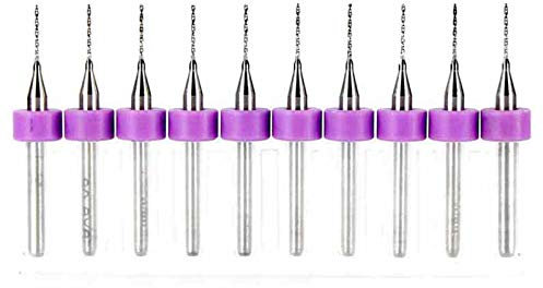 Carbide PCB Rotary Tool BE-TOOL 10 Pcs 1.5mm Tungsten Carbide Micro PCB Drill Bits, 1/8 Shank for PCB, Jewelry, CNC, Soft Metals, Print Circuit, Engraving Tool