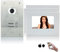 MATHFEL 2 Familienhaus 2 Draht Bus Türsprechanlage 7'' Monitor Kamera 170° Edelstahl, Monitore in Glas, 3x7'' Monitor weiß mit WLAN, Außenstation Silber mit Gravur