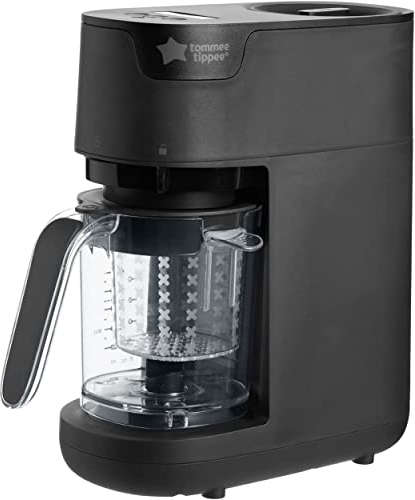 Tommee Tippee Quick-Cook Baby Food Maker, Blender and Steamer, Food Processor, For All Stages of Baby Weaning, 200g Capacity, Black