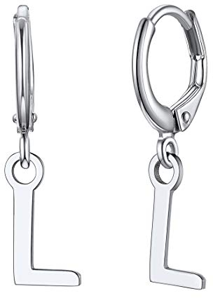 ChicSilver Damen Silber Ohrringe Buchstabe L Ohrstecker Namens Ohrschmuck für Damen Frauen