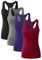 vislivin Workout Tanktops für Damen Racerback Yoga Tanks Basic Sportliche Activewear-4er Pack Schwarz/Dunkelgrau/Dunkelblau/Weinrot M