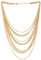 COOLSTEELANDBEYOND Goldfarben Wasserfall Multi-Schichten Kette Statement Halskette Kragen Halsband Anhänger mit Strass Kette Abendkleid