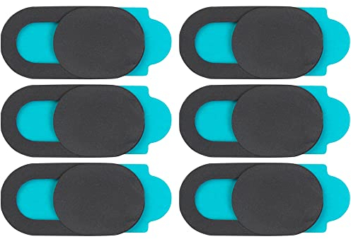 MMOBIEL 6 Pack Universal Webcam Cover Slide Laptop Camera Cover Privacy Protector Ultra-Thin 0.5mm compatible with all Laptop/Macbook/Tablet/iPad/iPhone - Black
