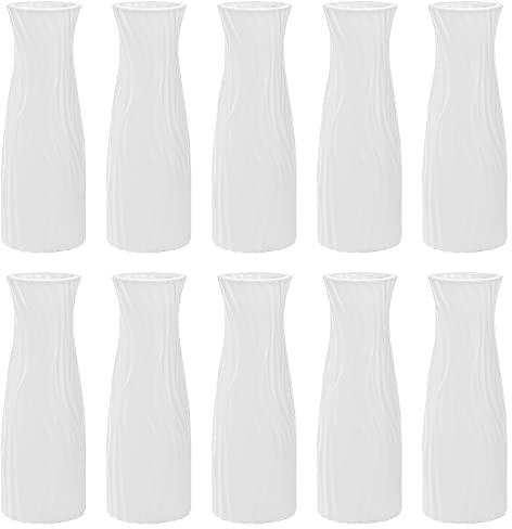 SOUJOY Blumenvasen aus Verbundkunststoff, hohe konische Blumenvase, Heimdekoration, Tafelaufsätze, unzerbrechliche Vase für Dekoration, Wohnzimmer, 10 Stück