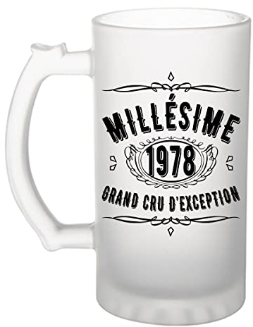 Planetee Chope de bière 1978 anniversaire 47 ans | Verre à bière Pinte idée cadeau original | Imprimé en France