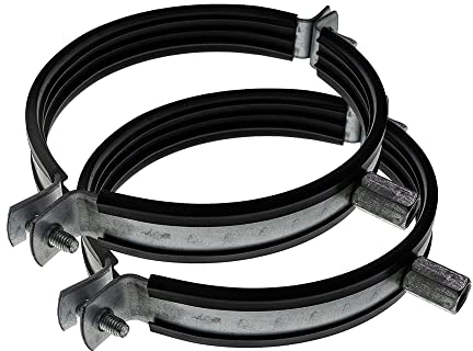 Vent Systems Ø100mm 2 Stücke Rohrschelle für alle Arten der Belüftung, runde gerade Kanäle an Wand oder Decke anschließen. mit Gummi zur Geräuschunterdrückung