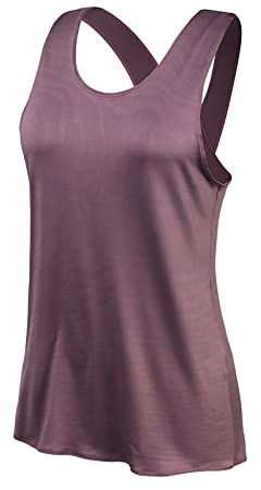 Sportkleidung Yoga-Kleidung Sport Outfit Fitness Yoga Anzug Yoga Shirt Damen Gym Shirt Schnell Trocknend Sport Shirts Cross Back Gym Top Damen Fitness Shirt Ärmellos Sport Top Yoga Weste,Grau Lila,M