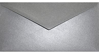 Netuno 500 Briefumschläge Perlmutt-Dunkel-Grau DIN lang 110x 220 mm 120g Aster Metallic Grey lange Briefhüllen elegant Perlmutt-Glanz-Umschläge DL lange Kuverts für Einladungskarten Grußkarten