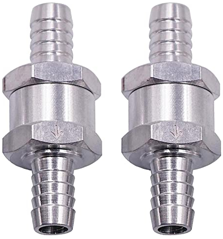 2pcs 16mm Clapet anti-retour de carburant, clapet anti-retour en aluminium clapet anti-retour Tuyau de carburant pour la plupart des camions de bus moto