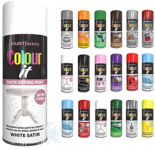 SCHNAZZ 1 x All Purpose White Satin Aerosol Spray Paint 400ml Fast Dry, Quick Drying Spray and Excellent Coverage for Wood, Metal, Plastic, Glass and More