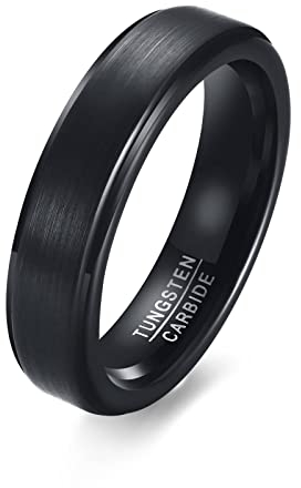 Men Ring Tungsten, Rings Men Black 67 (21.3) Männer Ring Billig Einfach 5mm Jewerly Rings