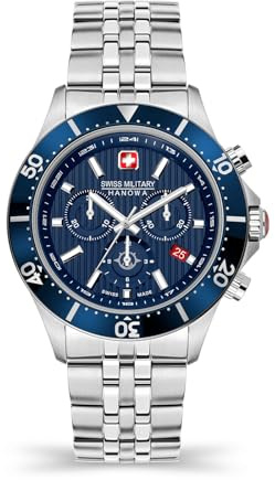 Swiss Military Flagship X Chrono Herren Armbanduhr mit Band aus Edelstahl, in der Farbe: Silber, Durchmesser: 42mm, SMWGI2100703
