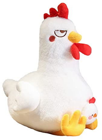 Plüschtiere Huhn, 45cm Flauschige Hähnchen Kuscheltier Stofftier Huhn Küken Plüsch Kissen Kawaii Henne Realistisch Gockel Plüschtier Plüschpuppe Weiche Plüsch Spielzeug für Kinder Jungen Mädchen