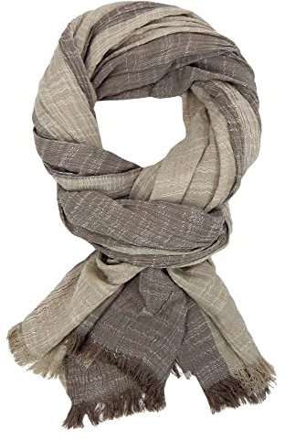 Ella Jonte Herrenschal Beige Braun Grau oder Blau leichter Schal Baumwolle Viskose (Braun)
