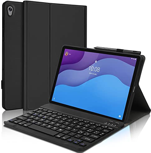 JADEMALL Custodia con Tastiera per Lenovo Tab M10 HD (2nd Gen) 10.1 TB-X306F/X306X, [Layout Italiana] Magnetica Wireless Bluetooth per Lenovo Tab M10 HD 10.1, Nero