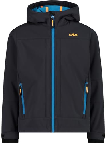 CMP Softshell Jungen Kapuzen Jacke,Anthrazitfarbene Klippe,128