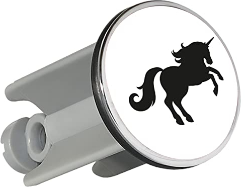Huuraa Waschbeckenstöpsel Einhorn Silhouette Geschenk Stopfen 4cm höhenverstellbar 6,5 bis 8,5cm Einhorn Geschenkidee