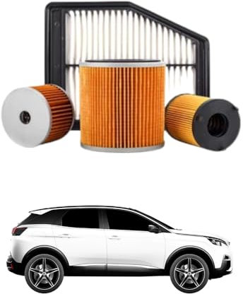 Kit 4 Filtri Tagliando compatibile con PEUGEOT 3008 SUV 1.6 BlueHDi 120 88 kw Diesel 2016-2024