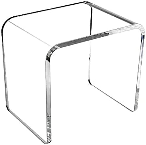 Kleiner Niedriger Hocker, Transparenter Acryl-Badezimmer-Duschhocker, rutschfest, Bequem, Zum Wechseln Von Schuhen, Make-up-Sitz Für Wohnzimmer, Schlafzimmer, Zuhause,16,7×11×15,7 Zoll,YUYANAIAI