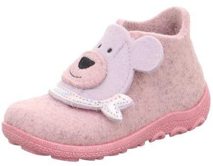 Superfit Mädchen HAPPY Hausschuhe, ROSA/GRAU 5500