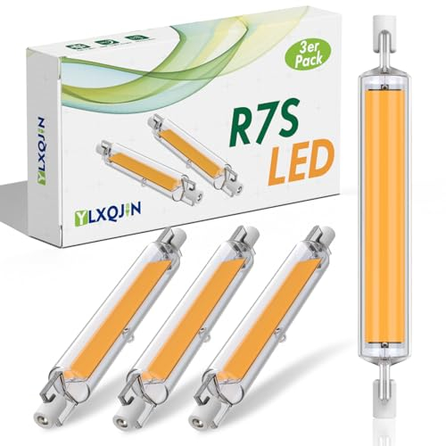 YLXQJIN Ampoule R7S 118mm LED Dimmable, 20W Ampoule LED R7S 118mm COB Lampe, R7S LED 118mm Bulbs Remplace les Ampoules Halogènes R7S 200W,AC 220-240V/2000LM (Warm White, 3PCS)