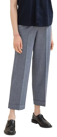 TOM TAILOR Damen Mia Slim Fit Hose,36232 - Navy Off White Denim Look, 42/28
