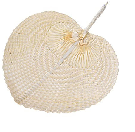 Neamou Abanicos de Paja Natural - Abanico de Paja Hecho a Mano con Tejido de Hoja de Palma,Abanico de Paja Tejido a Mano para Suministros de refrigeración de Verano decoración de Pared de Granja