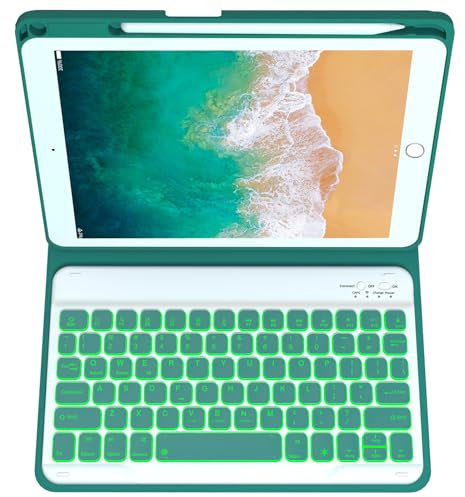 Funda inteligente con teclado retroiluminado para iPad Air, iPad Air 2, iPad Pro de 9.7 pulgadas, iPad de 5ª generación, iPad de 6ª generación (9.7 pulgadas)